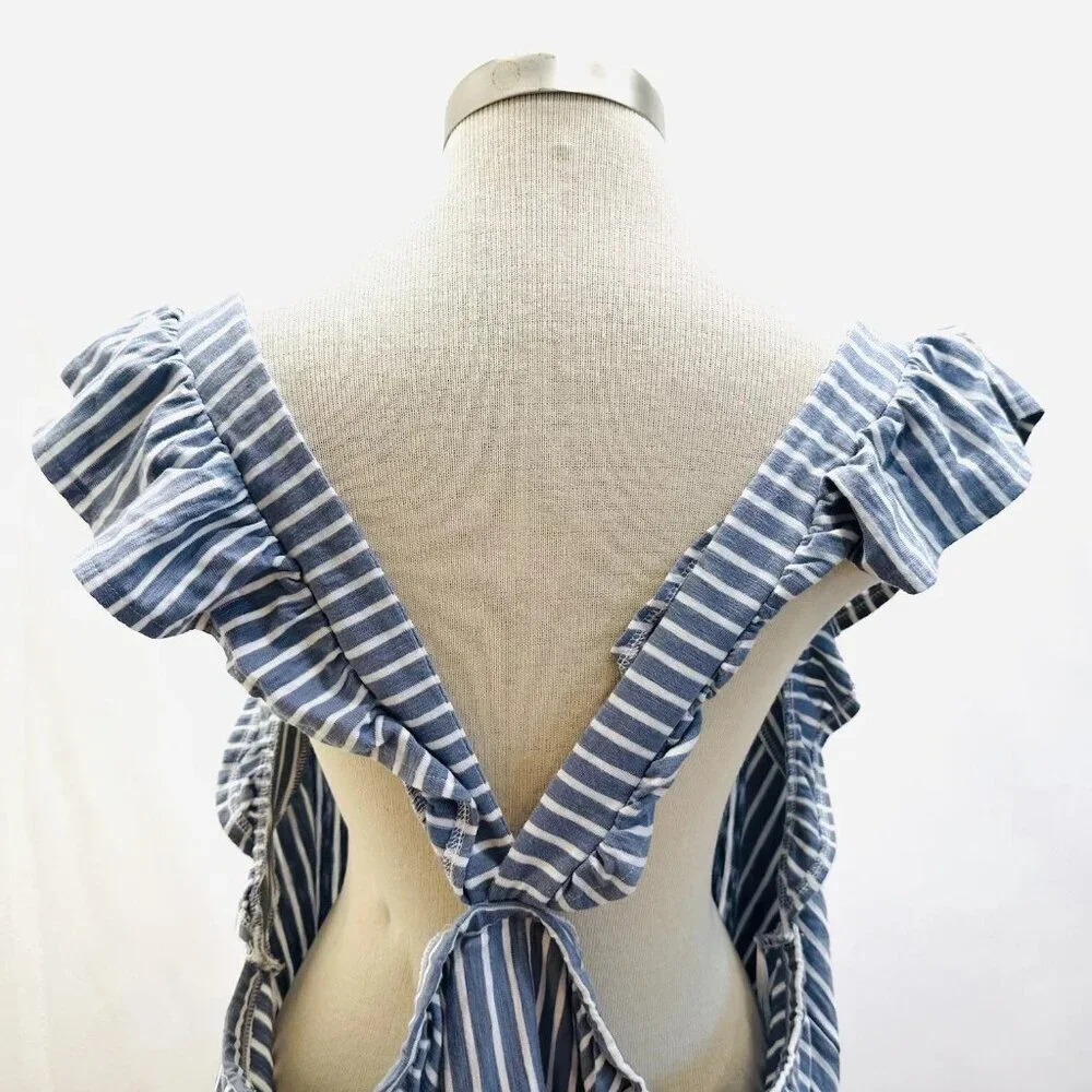 NWT LAUREN CONRAD Women Sleeveless Pullover Square Neck Striped Blue Shirt Sz 2X - Picture 4 of 15